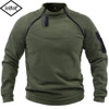 Winter Men's Standing Collar Fleece Pullover Solid Color Tactical