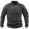 Winter Men's Standing Collar Fleece Pullover Solid Color Tactical