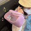 Sanrio Makeup Bag Hellokitty Kuromi Large Capacity Portable Travel Storage Bag High Quality PU Creative Double Zipper Handbag