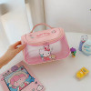 Sanrio Makeup Bag Hellokitty Kuromi Large Capacity Portable Travel Storage Bag High Quality PU Creative Double Zipper Handbag