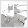 MABULA Rhinestone Bling Women Shoulder Bags Small High Quality Diamond Tote Handbag Luxury Design Half Moon Purse Crossbody Bag