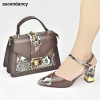 New Design Italian Shoe and Bag Set for Party In Women Ladies Shoes and Sandals Snake Print Heels Wedding Shoes for Women Bride