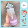600ml Korean Style Water Bottle With Straw Bpa Free Cup Portable