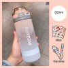 600ml Korean Style Water Bottle With Straw Bpa Free Cup Portable