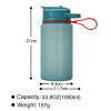 New 2.2L Silicone Water Bottle Straw Drinking Bottle Sports Water