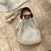 2023 Casual Hollow Women Shoulder Basg Designer Handmade Woven Handbags Fishnet Summer Beach Bags Large Tote Bali Shopper Purses