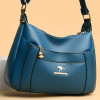 Large Blue Women's Handbags Washable Leather Portable Soft Ladies Shopper Crossbody Bags Multi Pocket Female Zipper Shoulder Bag