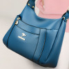 Large Blue Women's Handbags Washable Leather Portable Soft Ladies Shopper Crossbody Bags Multi Pocket Female Zipper Shoulder Bag