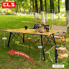 Outdoor Folding Table Wood Grain Aluminum Alloy Egg Roll Table Large