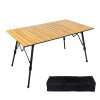 Outdoor Folding Table Wood Grain Aluminum Alloy Egg Roll Table Large