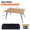 Outdoor Folding Table Wood Grain Aluminum Alloy Egg Roll Table Large