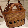 2023 New Summer Classic Woven Vegetable Basket, Handbag, Straw Bag, Shoulder Bag, Genuine Leather Woven Beach Straw Woven Handhe