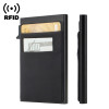 DIENQI Rfid Smart Wallet Card Holder Metal Thin Slim Men Women Wallets Pop Up Minimalist Wallet Small Black Purse Metal Vallet