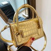 2023 Elegant Women's Simple Small Handbags Stone Pattern Leather Messenger Bags Mini Flap Bags Wallet Gold Silver Green Clutch