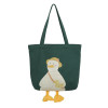 New Large Women Shoulder Shopper Bag Cute Duck Cartoon Print Casual Kawaii Canvas Tote Shopping Bag Cotton Cloth Eco Handbags