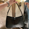 New Fashion Women's Bag Leather Crocodile Pattern Underarm Saddle Bag Simple and Versatile One Shoulder Handheld Stick Bag