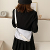 Casual Ladies Crossbody Bags Nylon Chain Bag Women Vintage Black Shoulder Bags Girls Street Armpit Bag Solid Color Handbags 2022