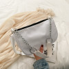 Casual Ladies Crossbody Bags Nylon Chain Bag Women Vintage Black Shoulder Bags Girls Street Armpit Bag Solid Color Handbags 2022