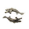 Vintage Brass Fish Bone Car Key Chain Pendant DIY Keychain Accessories