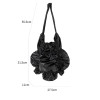 Fashion Pleated  Flower Shape Women's Shoulder Bag Soft Silver Leather Tote Bag Casual Drawstring Daily Pouch Shopper Bag 2023
