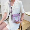 PVC Jelly Bags Makaron Chain Women Single Shoulder Crossbody Bag Fashion Rhinestone Handbags Waterproof Transparent Design Bags
