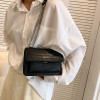 Crocodile Pattern Texture Shoulder Bags Fashion Crossbody Chain Bag Casual Portable Storage Satchel Solid Color Messenger Bag