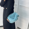 NEW Winter Simple Stylish Faux Fur Tote Girl Handbag Branded Design Soft Phone Purses Luxury Women Lady Work Bag