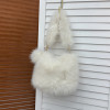 NEW Winter Simple Stylish Faux Fur Tote Girl Handbag Branded Design Soft Phone Purses Luxury Women Lady Work Bag