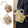 2023 New Ethnic Style Shoulder Bag for Girls Women Vintage Straw Crossbody Bag Handwoven Bucket Bag Female Casual  Bag