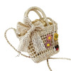2023 New Ethnic Style Shoulder Bag for Girls Women Vintage Straw Crossbody Bag Handwoven Bucket Bag Female Casual  Bag