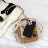 2023 New Ethnic Style Shoulder Bag for Girls Women Vintage Straw Crossbody Bag Handwoven Bucket Bag Female Casual  Bag