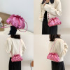 Retro Gold Cloud Bag for Women Luxury PU Leather Pleated Crossbody Handbag Ladies Designer Clutch Clip Single-Shoulder Bag Tote