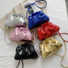 Retro Gold Cloud Bag for Women Luxury PU Leather Pleated Crossbody Handbag Ladies Designer Clutch Clip Single-Shoulder Bag Tote