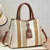 Business Women's Bag New Handheld Crossbody Shoulder Bags Striped Fashion Large Capacity Contrast Color Portable Storage Satchel