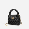 Fashionable Shoulder Bags for Women with Top Handle and Chain Strap Ladies Diamond Lattice Handbags In Oil Wax Leather