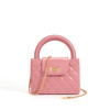 Fashionable Shoulder Bags for Women with Top Handle and Chain Strap Ladies Diamond Lattice Handbags In Oil Wax Leather