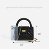 Fashionable Shoulder Bags for Women with Top Handle and Chain Strap Ladies Diamond Lattice Handbags In Oil Wax Leather
