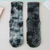 Yoga Socks Women Cotton Tie dyed Silicone Non slip Pilates Grip Crew