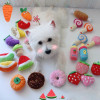 1pc Pet Cat Dog Toys Plush Squeaky Chew Teeth cleaning Puppy Training Toy Bite-Resistant Soft Fruit Vegetable Bone Squeak Toy