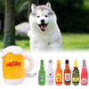 Simulation Plush Stuffed Pet Dog Toy Beer Glass Beer Bottle BB Barking Sounding Pet Toy Dog Accessories Interactive Dog Toys