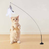 Funny Cat Toy Folorful Fluffy Feather With Bell Sucker Cat Stick Toy Kitten Play Interactive Detachable Teaser Wand Cat Supplies