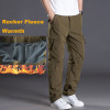 Men Rocker Fleece Casual Pants Multi pocket Work Pants Windproof