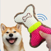 Puppy Bone Chew Toys Dog Squeaky Plush Toy Puppy Teething Chew Toys For Pet Teeth Cleaning Durable Puppy Toys For Dogs