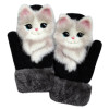 Women Men Winter Finger Rabbit Knitting Knitted Gloves Cute 3D Fluffy