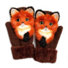 Women Men Winter Finger Rabbit Knitting Knitted Gloves Cute 3D Fluffy