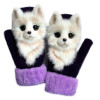 Women Men Winter Finger Rabbit Knitting Knitted Gloves Cute 3D Fluffy