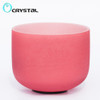 8" Note C Root Red Colored Frosted Quartz Crystal Singing Bowl