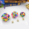 1PCS Pet Dog Toys Cat Colorful Bells Rubber Ball Puppy Kitten Interactive Rainbow Ball for Medium Small Dog Cats Pet Accessories