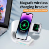 REMAX Magnetic Wireless Charger Stand 15W Induction Universal IP14 Quick Charging Dock For IPhone13 12 iWatchS1-7 SE AirPods