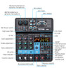 Bluetooth Audio Mixer Dj Sound | Bluetooth Mixer Effects | 4 Channel